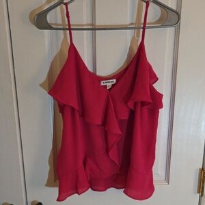 Express Pink Ruffle Camisole with Spaghetti Straps